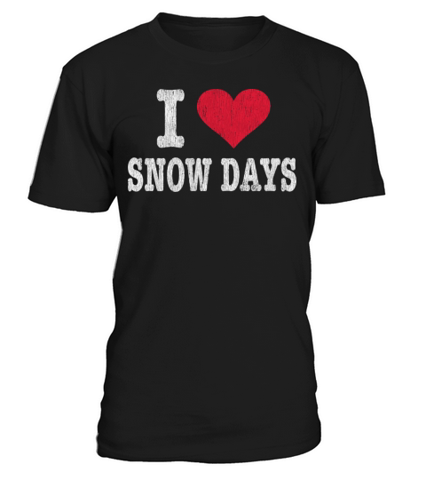 Vintage I Love Snow Days Funny T-Shirt Unisex