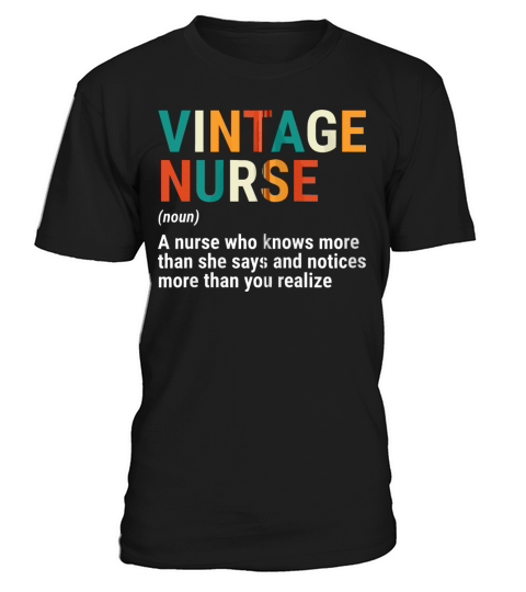 Vintage Nurse Definition Funny Retro Vintage Nursi T-Shirt Unisex