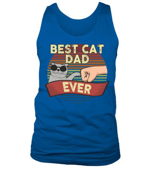 Best Cat Dad Ever Vintage Style Funny Cat in Sungl Tank Top Unisex