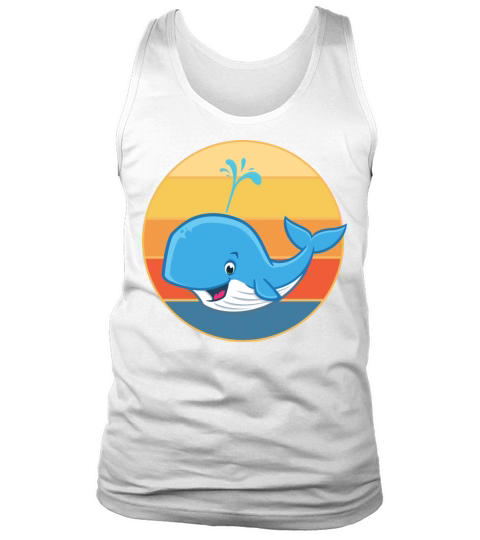 Cute Kawaii Whale Retro Sunset Vintage Ocean Tank Top Unisex