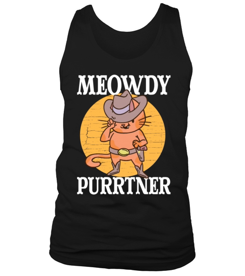 Mewody Purrtner Howdy Partner Vintage Cat Tank Top Unisex