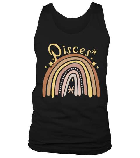 Pisces Zodiac Bohemian Boho Rainbow 70s Vintage Ae Tank Top Unisex