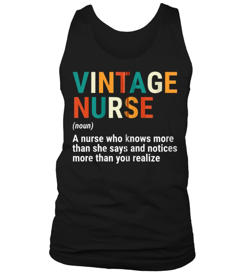 Vintage Nurse Definition Funny Retro Vintage Nursi Tank Top Unisex