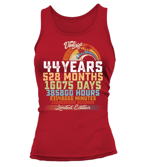 44th Birthday 44 Years Hours Month Vintage Tank top Woman