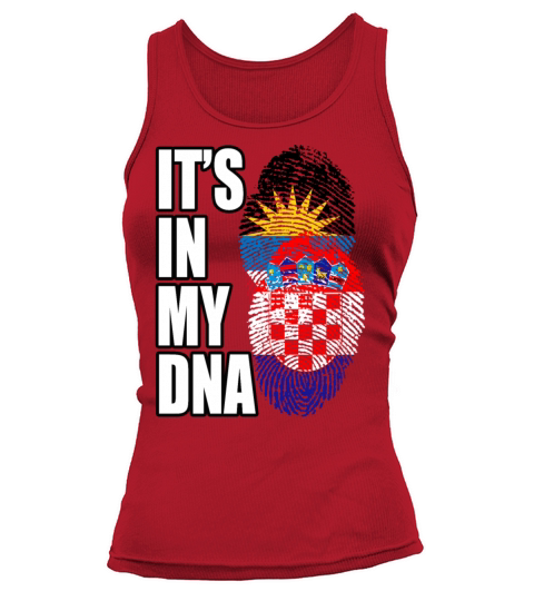 Croatian And Antiguan Mix Heritage DNA Flag Tank top Woman