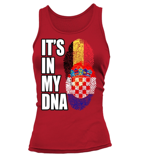 Croatian And Belgian Mix Heritage DNA Flag Tank top Woman