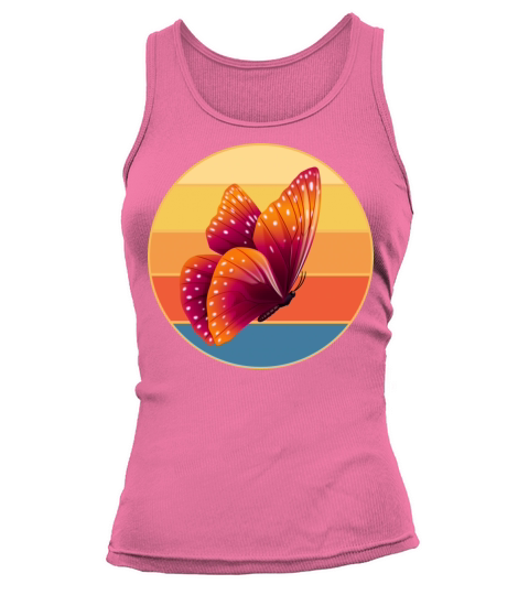 Cute Butterfly Retro Sunset Vintage Animal Insect Tank top Woman
