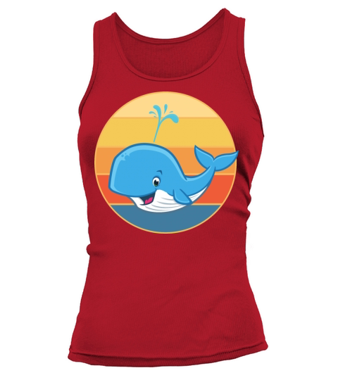 Cute Kawaii Whale Retro Sunset Vintage Ocean Tank top Woman