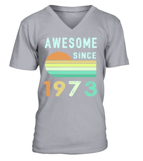 1973 Birthday Retro Vintage Gift V-Neck T-shirt
