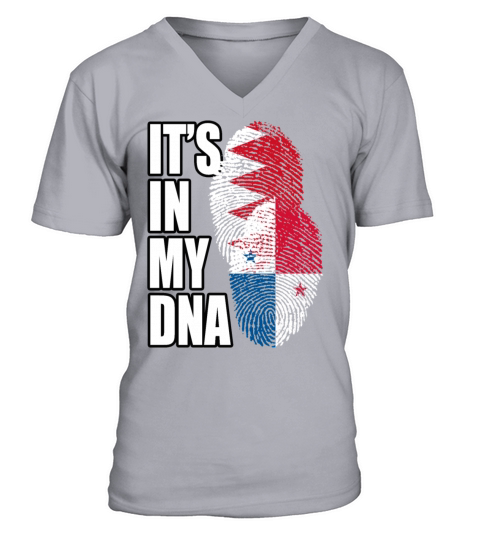 Bahraini And Panamanian Mix Heritage DNA Flag V-Neck T-shirt