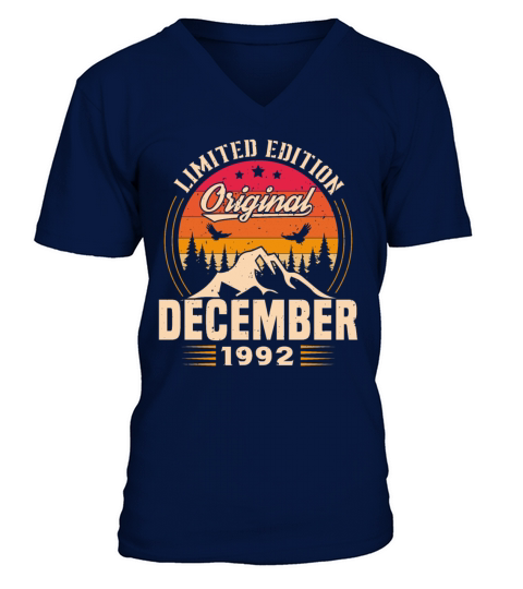 Birthday Gift December 1992 Vintage Retro V-Neck T-shirt
