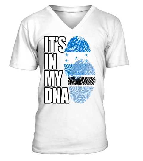 Botswana And Honduran Mix Heritage DNA Flag V-Neck T-shirt