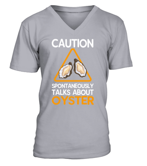 Caution Spontaneously Talks About Oyster V-Neck T-shirt