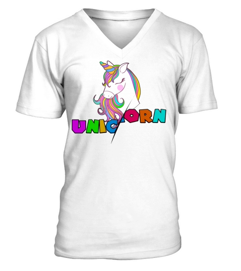 Colorful Unicorn Design For Unicorn Lover V-Neck T-shirt