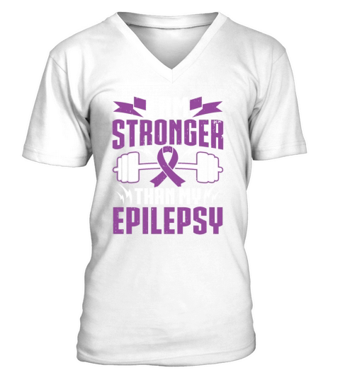 Epilepsy Purple Ribbon Epileptic Epilepsy V-Neck T-shirt