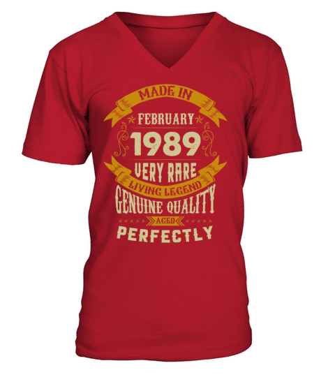 February 1989 Vintage Birthday Present V-Neck T-shirt