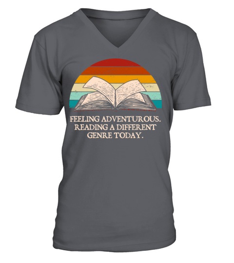 Feeling Adventurous Funny Book Lover Humor Bookwor V-Neck T-shirt