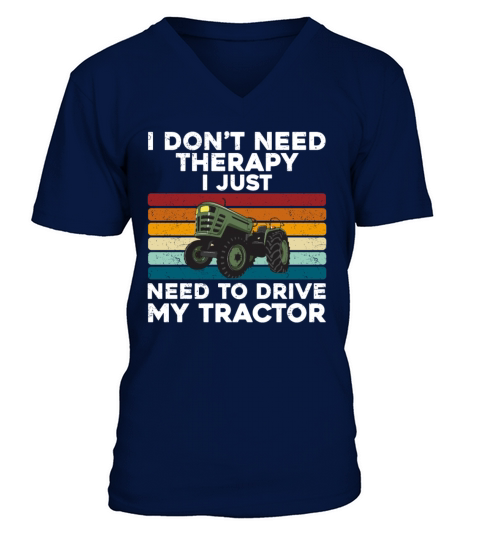 Funny Tractor Lover Design For Farmer Farm Cool V-Neck T-shirt