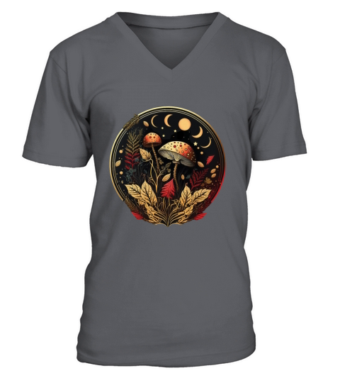 Goblincore Aesthetic Cottagecore Mushroom Dark V-Neck T-shirt