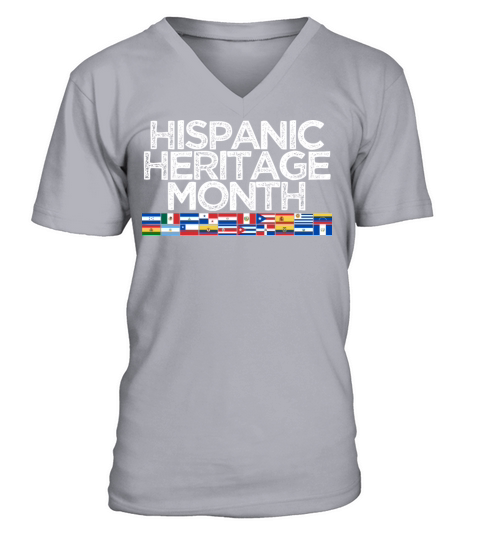 Hispanic Heritage Month Flags Spanish Teacher V-Neck T-shirt