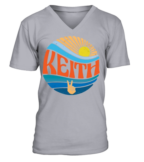 Keith Shirt Vintage Sunset Keith Groovy Tie Dye V-Neck T-shirt