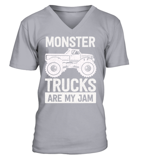 Monster Trucks Are My Jam Vintage Retro V-Neck T-shirt