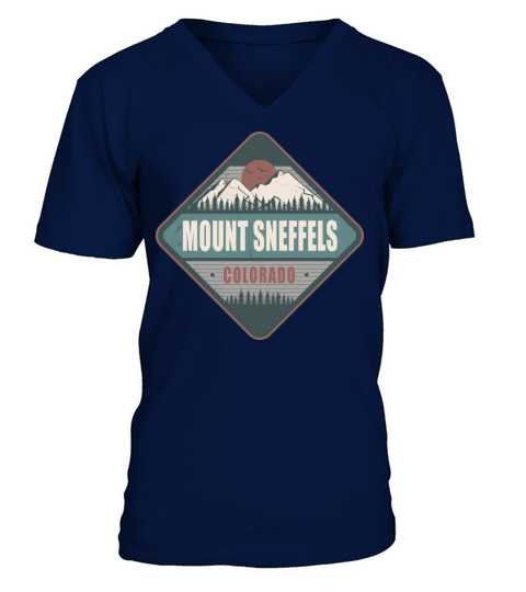 Mount Sneffels Colorado US Vintage Hiking Design V-Neck T-shirt