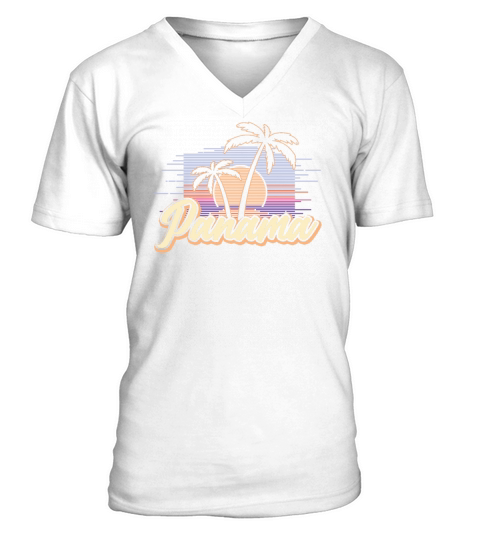 Panama Vintage Sunset Panamanian Wildness V-Neck T-shirt