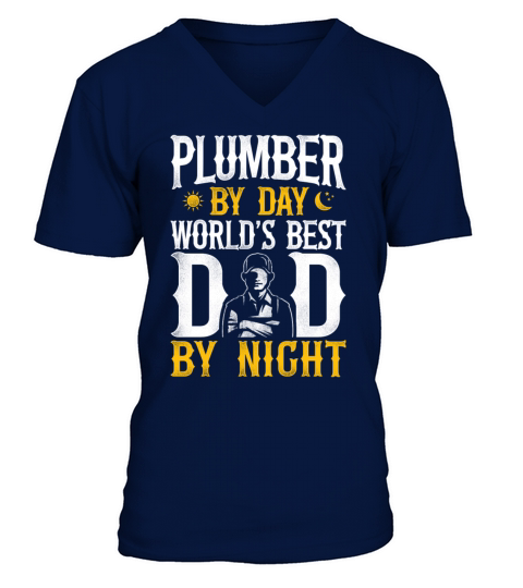 Plumbing Plumber Dad Vintage V-Neck T-shirt
