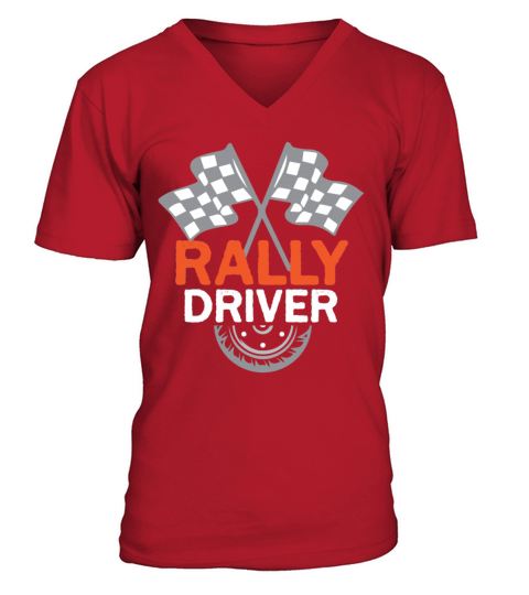 Rally Racing Race Car Automobile V-Neck T-shirt