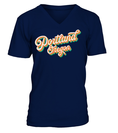 Retro 70S Vintage Portland Oregon Usa Pride V-Neck T-shirt