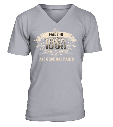 Retro Vintage Birthday Made In 1985 All Original V-Neck T-shirt