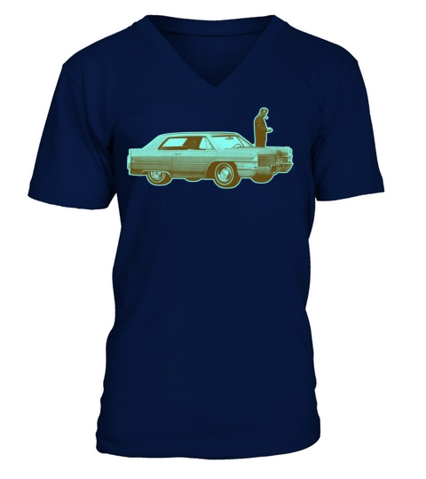 Shorty Cadillac Cyan Brown V-Neck T-shirt