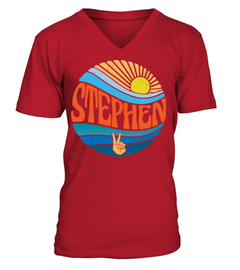 Stephen Shirt Vintage Sunset Stephen Groovy Tie V-Neck T-shirt