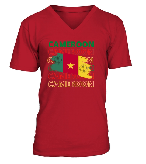 World Cameroon Soccer Vintage V-Neck T-shirt