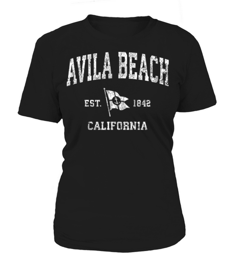 Avila Beach Ca Vintage Nautical Boat Anchor Flag S Women's T-Shirt
