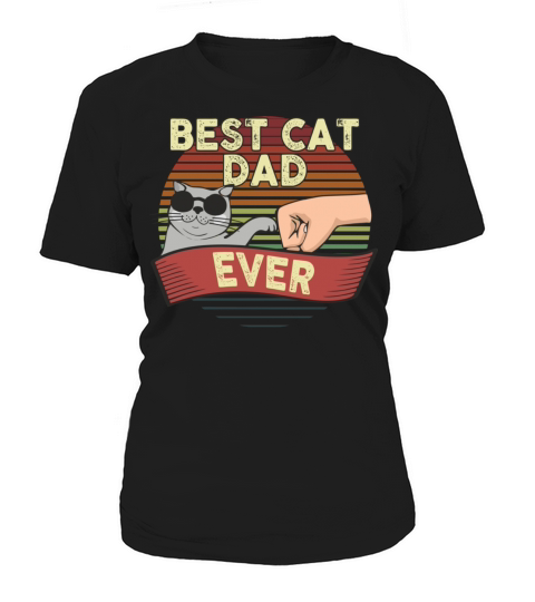 Best Cat Dad Ever Vintage Style Funny Cat in Sungl Women's T-Shirt