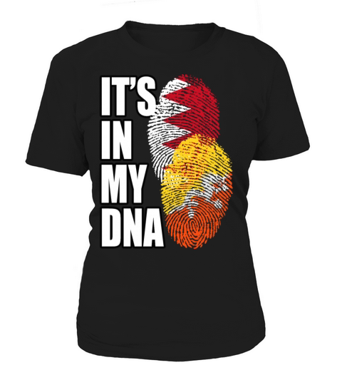 Bhutanese And Bahraini Mix Heritage DNA Flag Women's T-Shirt