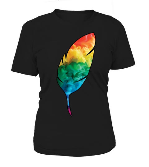 Colorful Rainbow Bird Feather With Smoke And Fog Women's T-Shirt