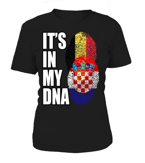 Croatian And Belgian Mix Heritage DNA Flag Women's T-Shirt
