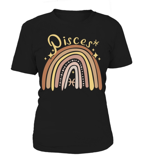 Pisces Zodiac Bohemian Boho Rainbow 70s Vintage Ae Women's T-Shirt