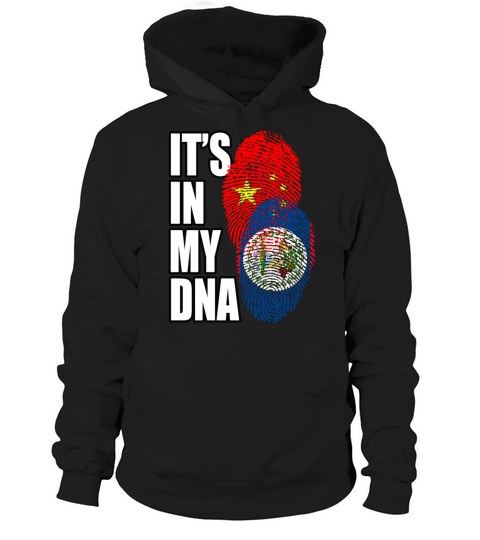 Belizean And Chinese Mix Heritage DNA Flag Hoodie Unisex