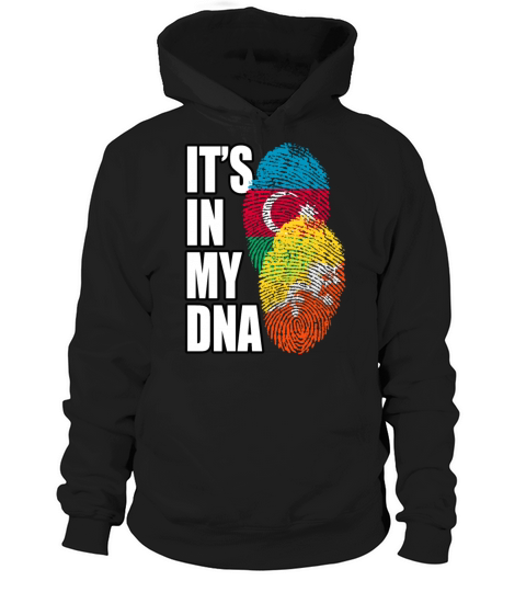 Bhutanese And Azerbaijani Mix Heritage DNA Flag Hoodie Unisex