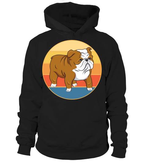 Bulldog Dog Breed Vintage Retro Sunset Hoodie Unisex