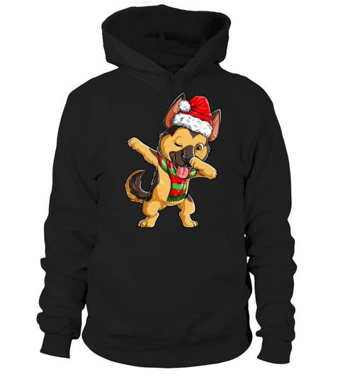 Dabbing German Shepherd Santa Christmas Gifts Kids Hoodie Unisex