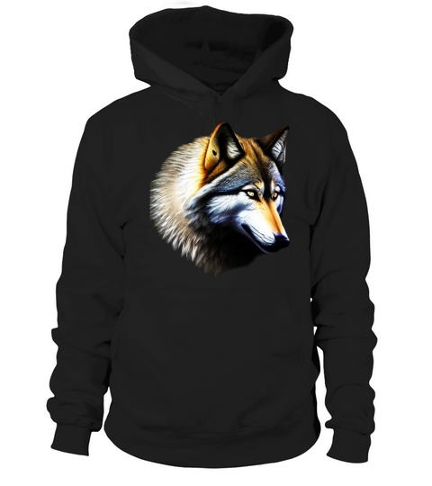 Wolf artwork design predator face imprint Hoodie Unisex