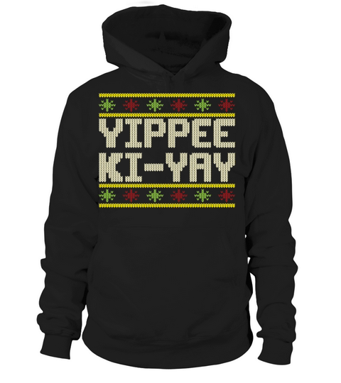 Yippee Ki-Yay Christmas Holiday Cross Stitch Hoodie Unisex