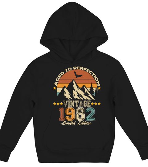 1982 vintage vintage retro birthday gift Kids Hoodie