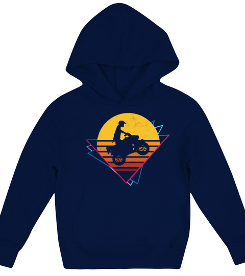 all terrain vehicles retro theme artistic art work Kids Hoodie