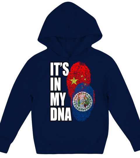 Belizean And Chinese Mix Heritage DNA Flag Kids Hoodie